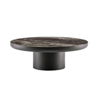 Mobilier italien design Table basse ronde avec texture de marbre naturel unique et base en métal idéale pour les intérieurs