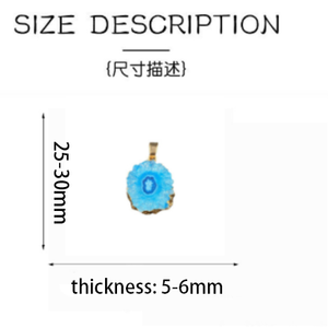 بيع المصنع قلادة كوارتز ملونة بحواف مطلية بالذهب قلادة من العقيق الخام حبل جلدي شرائح عقيق ساحرة للذكرى السنوية - Product Image 5