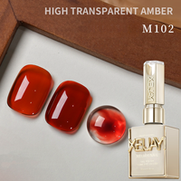 XEIJAYI Nouveau vernis à ongles semi-transparent ambre écaille de tortue, gel UV tendance, couleur marron caramel transparent effet glace pour nail art