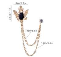 Haute qualité chemise décoration métal Clip Tailcoat collier broche broche costume broche Badge avec chaîne boucle chaîne collier Flip