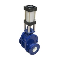 Vanne à boisseau en acier moulé de haute qualité Z644TC-16C, vanne à boisseau à bride pour l'élimination des cendres, vanne à double disque céramique pneumatique