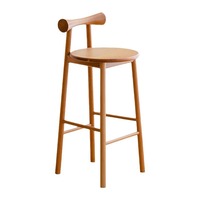 Tabouret de bar papillon en bois de cerisier, style japonais, nordique moderne, tabouret haut en bois massif avec dossier, chaise de salle à manger ottoman