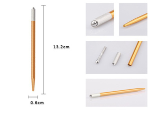 Porte-stylo métallique PMU pour microblading, outil de micro-shading et de dégradé pour l'utilisation avec une aiguille à effet poil à poil pour sourcils - Product Image 6