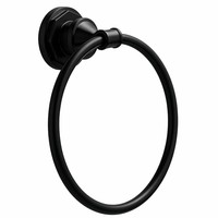 Cincin Handuk dari Paduan Seng Desain Tradisional Hitam Matte Lapisan Elektroplating Tahan Lama untuk Kamar Mandi Hotel