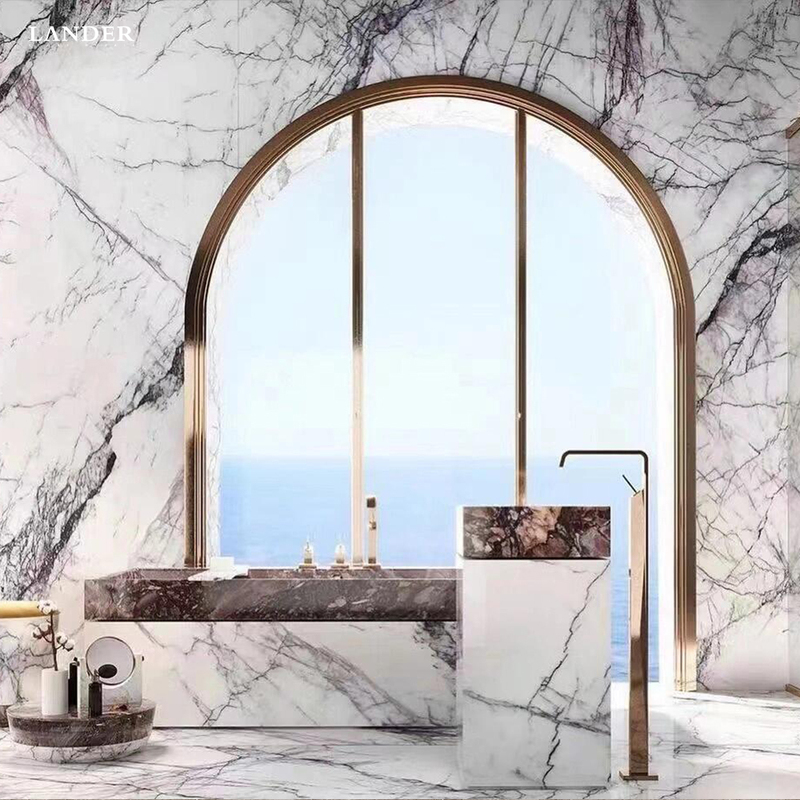 Landerstone Palissandro White Marble Slab Polished