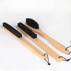 Factory Lotus Long Handle hotel felt hat brush Wood clothes Brush Wooden Coat and Hat Cloth Cleaning Brush for Hotel