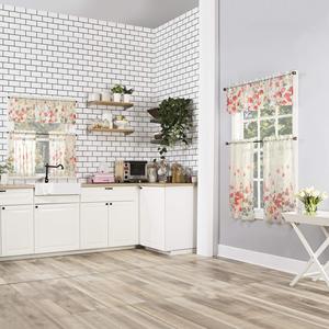 Ensemble de rideaux de cuisine semi-transparents à motif floral botanique pissenlit, <span class=keywords><strong>3</strong></span> pièces, à passe-tringle, 2 niveaux, 100 % polyester, pour fenêtre en <span class=keywords><strong>baie</strong></span> - Product Image 5