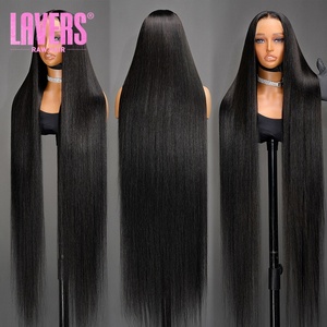 50 Inch Lace Frontal <strong>Wig</strong> 40 50 60 Inch Cambodian Real Raw Human Hair <strong>Wig</strong> Natural Private Label Beauty Salon Personal Custom <strong>Wigs</strong> - Product Image 1