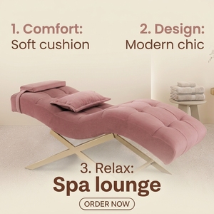 Table de massage électrique réglable en cuir et métal, portable, pour salon de spa, chambre, salon ou salon de coiffure - Product Image 3