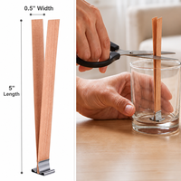 Mèche de bougie en bois de cerisier naturel double couche, sans fumée, pré-coupée, taille personnalisée pour la fabrication de bougies à la cire de soja