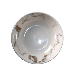 OEM ronda ensalada o fruta aperitivo cuenco blanco jaspeado de melamina personalizada vajilla desayuno tazón de plástico - Product Image 2