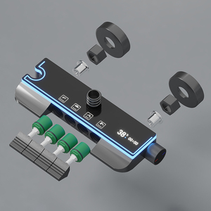 Có Thể Điều Chỉnh Quảng Trường Hiển Thị Kỹ Thuật Số Tĩnh Nhiệt Phòng Tắm Vòi Nước Kép Xử Lý Áp Lực Máy Bay Phản Lực Vòi Hoa Sen Đặt Mềm Phun Mô Hình Chải - Product Image 5