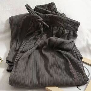 <span class=keywords><strong>กางเกง</strong></span>ขาบานผ้าไอซ์ซิลค์สำหรับผู้หญิงใส่ในฤดูร้อน<span class=keywords><strong>กางเกง</strong></span>เอวสูงสไตล์เกาหลีอเนกประสงค์สำหรับ<span class=keywords><strong>นักเรียน</strong></span>กีฬาลำลองดูกระชับสัดส่วนขนาดใหญ่ - Product Image 4