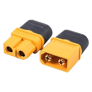 Amass XT60 2 Pin Male Female Connector DC Gold Bullet Connectors With Cable Protection Cover For Rc Lipo Plug Uav Battery