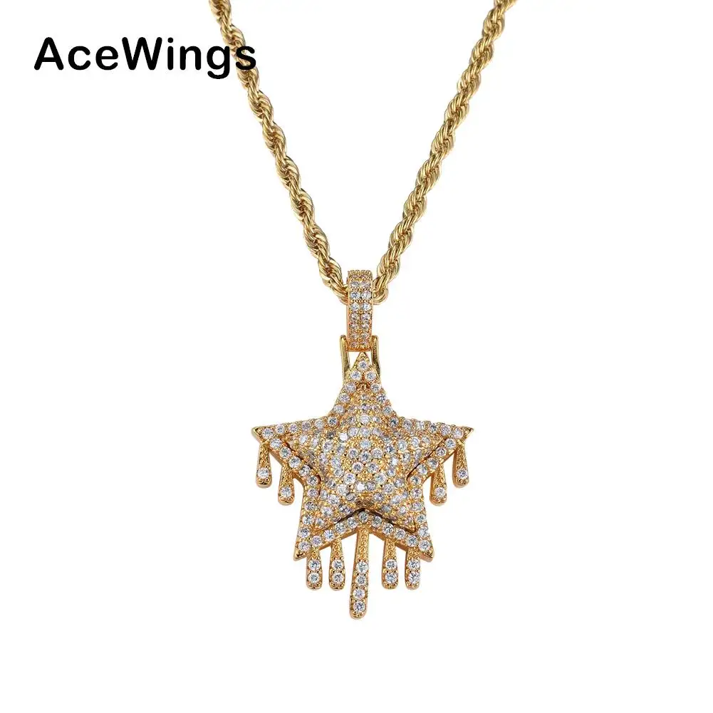 CN041 Hip Hop Pendant Copper Micro pave with CZ stones Necklace Jewelry for men and women