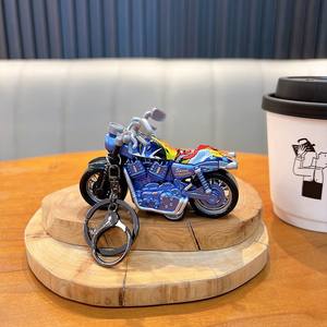 2025 Venta caliente lindo creativo motocicleta Panda muñeca llavero colgante coche llavero <span class=keywords><strong>mochila</strong></span> <span class=keywords><strong>encanto</strong></span> pequeño regalo al por mayor - Product Image 3