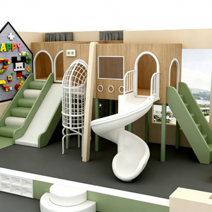 Équipement de terrain de jeu intérieur pour usage domestique, cafés, garderies, enfants : toboggan spiralé, filet d'escalade, maisonnette de jeu, <span class=keywords><strong>parc</strong></span> d'attractions - Product Image 4