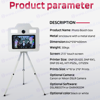 Cabina de Fotos con Monitor Táctil de 21.5 Pulgadas y Trípode, con Luz LED de Relleno, para Alquiler en Eventos, Caja Metálica