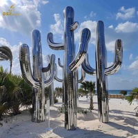 D & Z Yard Decor Desert Beach Project Design Grande sculpture de cactus en métal à vendre