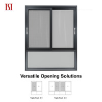 Ventana Corredera Horizontal Moderna de Aleación de Aluminio HENNISSY, Acero Inoxidable, Vidrio Magnético Low-E, Aislamiento Térmico para Uso Escolar
