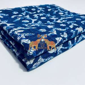 Luxury Indigo Printed Cotton Soft Fabric for Girls' <b>Shirts</b> Home Decor Woven Technique Curtains Suits Accessories Boys' Skirts - Product Image 2