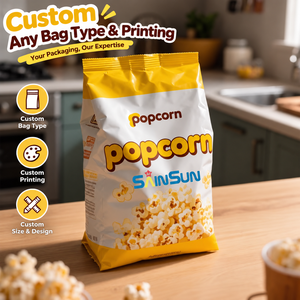 Bolsa Doypack Personalizada con Logotipo Impreso, Reciclable, de 100g, 200g, 500g, para Alimentos Secos, Palomitas de Maíz, Bolsa de Fondo Plano, Bolsa de Mylar Esmerilada - Product Image 1