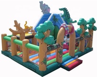 Animal de bande dessinée gonflable ville amusante, aire de jeux gonflable pour enfants, center de jeu gonflable à vendre