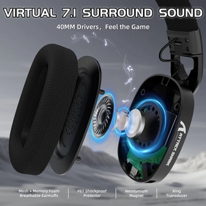 Auriculares para Juegos ATTACK SHARK L90 Plegables RGB Ultraligeros Tri-Modo con Sonido Estéreo 7.1 y Micrófono con Cancelación <span class=keywords><strong>de</strong></span> Ruido - Product Image 3