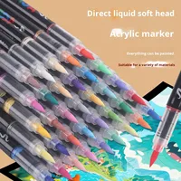 YEKO Marqueur liquide acrylique à pointe souple effaçable à l'air, 72 couleurs, pour papier, DIY, graffiti, peinture, rouge, best-seller