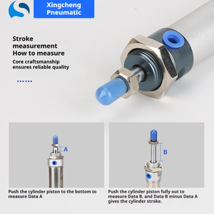 AIRTAC Typ MAL25X50SCA Mini-Pneumatikzylinder aus Aluminiumlegierung, einfachwirkend, MALJ, Doppelwelle, Doppelauslass, einstellbar - Product Image 3