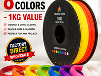 Filament d'imprimante 3D de bureau Colorful House 1,75 mm 1 kg, température d'impression 220°C, 8 couleurs vives, économique