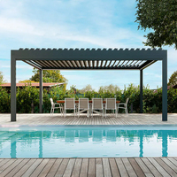Fabricant de gazebo de jardin à lamelles en métal imperméable de pergola de patio extérieur de luxe personnalisé