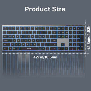 JOMAA RGB inalámbrico recargable teclado y ratón aleación de aluminio tamaño completo USB silencioso clic teclado ergonómico Vertical ratón - Product Image 3