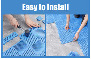 एंटी-स्लिप और एंटी- यूव मॉडुलर इंटरलॉकिंग फ्लोर मैट स्विमिंग पूल बाथरूम पीवीसी जल निकासी मैट - Product Image 6