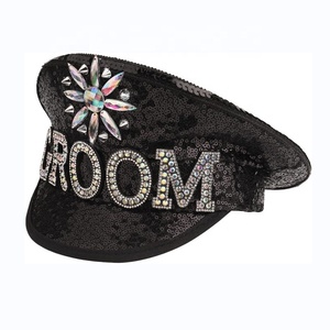 Gelin damat çift şapka payet kaptan kap nişan düğün için - Product Image 2