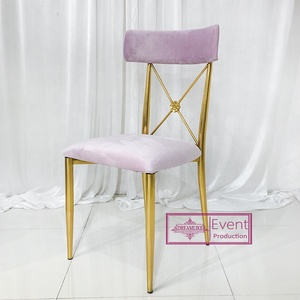 Sự Kiện Đám Cưới Chất Lượng Cao Khung Kim Loại Bằng Thép Không Gỉ Ghế Ăn Quán Cà Phê Nhung Hiện Đại Sang Trọng - Product Image 4