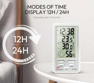 Termómetro Electrónico de <span class=keywords><strong>interior</strong></span> y <span class=keywords><strong>exterior</strong></span>, alarma de temperatura Popular - Product Image 5