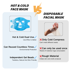 Cold Cooling Face Compress with Ice Gel Beads Pain Relief Face Mask-Hot & Cold <b>Packs</b> - Product Image 6