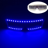Lunettes de fête lumineuses LED colorées en plastique à trois modes, à piles bouton, pour festivals, Noël, nouveauté