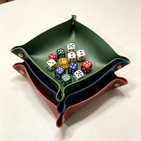 Plateau à dés en cuir PU pliable avec bouton-pression, boîte à dés pour DND, plateau de rangement pour jeux de société, clés et pièces de monnaie, organisateur de bureau