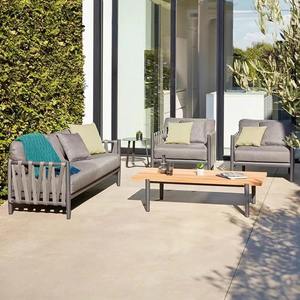 Ensemble de salon de jardin en rotin en forme de L, structure en alliage d'aluminium, résistant aux intempéries, pour cour, villa, balcon - Product Image 5