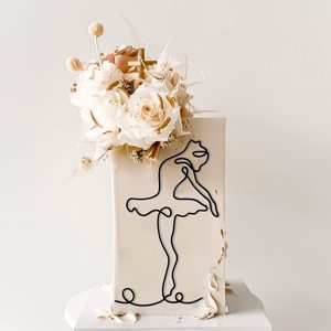 Neue schwarze Acryl einfache Linie Kuchen Topper Ballett Mädchen Kuchen Dekorationen alles Gute zum Geburtstag Kuchen Topper - Product Image 4