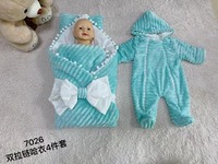 Set de Regalo para Recién Nacido de 6 Piezas, Manta de Bebé con Textura de Waffle + Mono + Gorro + Calcetines + Juego de Almohadas, Conjunto de Ropa Suave para Bebé