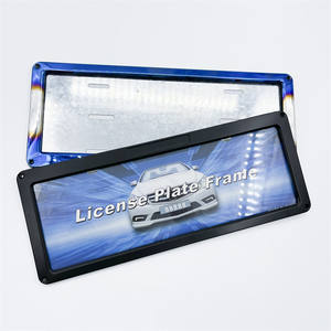 Roestvrijstalen Gebakken Blauw Gemodificeerd Kentekenplaatframe Uit China & Guatemala Premium Luxe Universeel Fit Kentekenplaatafdekking - Product Image 2