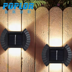 Lampe murale solaire Poplor à LED pour extérieur, éclairage d'escalier, étanche, éclairage double face - Product Image 2