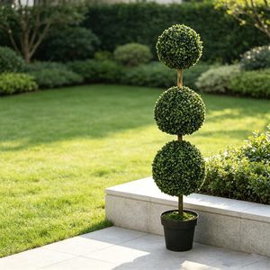 Arbre topiaire artificiel en buis à trois boules, plante verte artificielle en pot à trois sphères pour la décoration extérieure <span class=keywords><strong>de</strong></span> jardin, <span class=keywords><strong>de</strong></span> paysage et <span class=keywords><strong>de</strong></span> patio, OEM - Product Image 6
