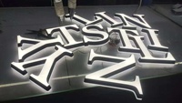Enseigne LED 3D personnalisée résistante aux intempéries, lettres en acier inoxydable épaisses, signalétique commerciale extérieure pour devanture de magasin