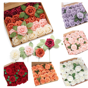 Boîte cadeau très vendue, roses en mousse PE, fleurs artificielles avec tiges, 25 fleurs pour la décoration de mariage, cadeau pour la Saint-Valentin - Product Image 3