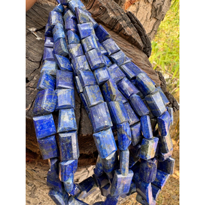 Cuentas facetadas de Lapislázuli de la mejor calidad A A A+ de 8'' (10x12 - 10x14 mm) - Hilo de aproximadamente 20 cm - Suministros de piedras preciosas - Product Image 1