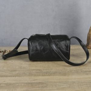 Ando <b>Bag</b> <b>Genuine</b> <b>Leather</b> Barrel Crossbody <b>Bag</b> Small Cowhide Shoulder <b>Bag</b> - Product Image 1